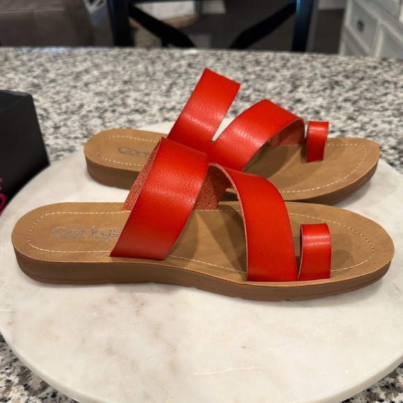 Corkys Just a Fling Red Sandals NEW - Picture 5 of 10